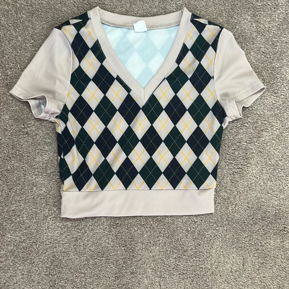 Plaid cropped shirt